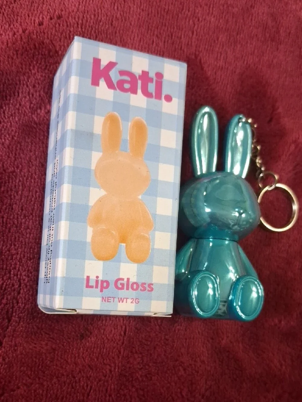 Kati Bunny Lip Gloss Keychain - Teal
